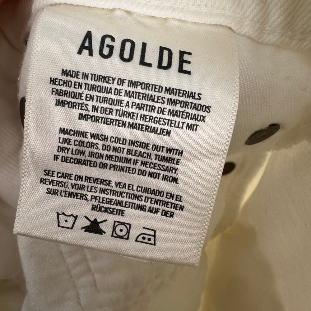 AGOLDE NWT Riley Crop Ankle Denim Jean in White Whip // 25 - Picture 11 of 13